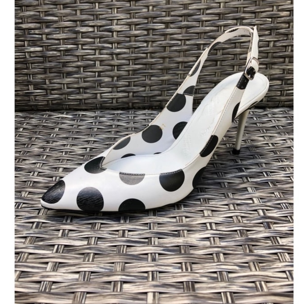 Maison Martin Margiela Polka Dot Leather Slingback Pumps Size 37EU NEW - Picture 2 of 9
